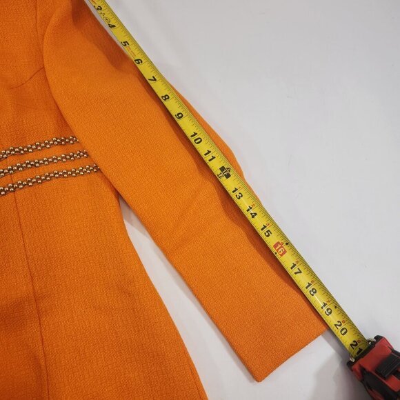 Orange Mod Style Peacoat with Matching Dress Vtg Handmade Womens Extra Small - Picture 16 of 16